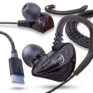 هندزفری سیمی تو گوشی مدل V-4O با نویز کنسلینگ فعال، رابط USB Type-C، کلید مدیریت صدا، گیره نگهدارنده و پد گوشی یدکی