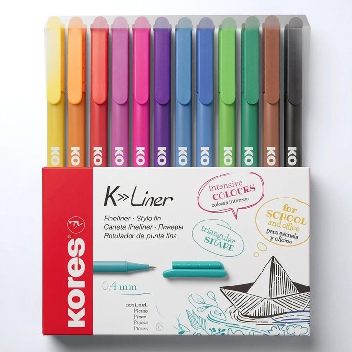 روان نویس کورس مدل FINE LINER طرح قایق بسته 12 عددی