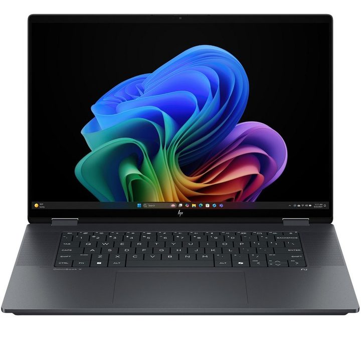 لپ‌تاپ 16 اینچی اچ‌پی مدل OmniBook X Flip 16-as0023dx، پردازنده Core Ultra 7-256V، رم 16 گیگابایت LPDDR5X، حافظه SSD با ظرفیت 1 ترابایت، نمایشگر لمسی چرخش 360 درجه و پشتیبانی از قلم، سیستم عامل ویندوز